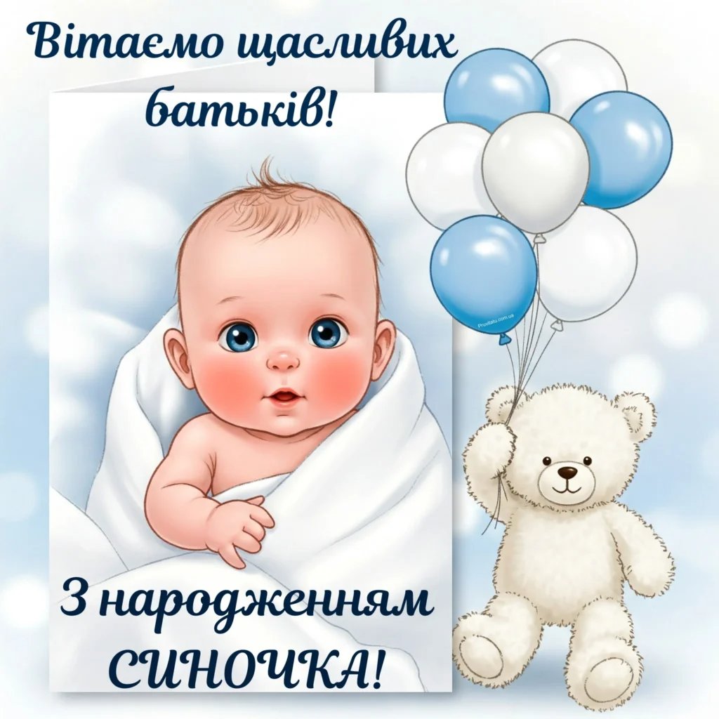вітаю з народженням синочка - зображення 2